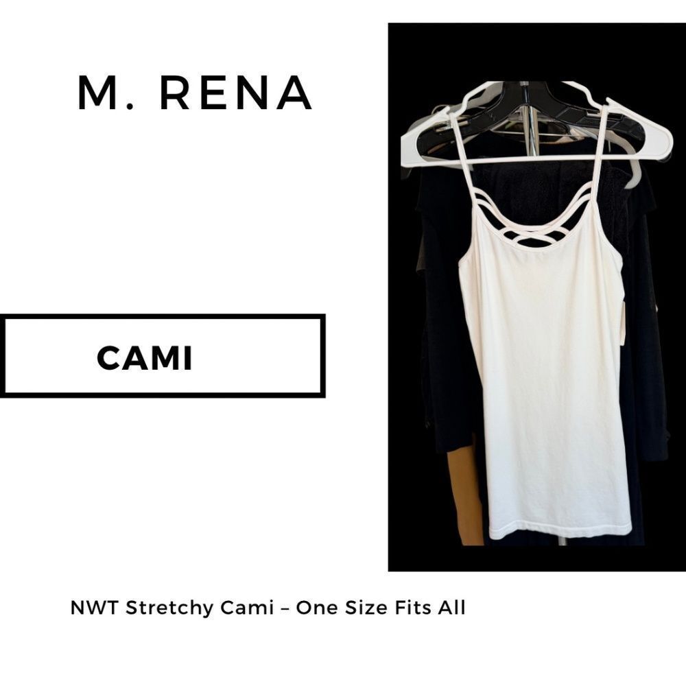NWT M. RENA Cami. White, Stretchy, Strap neck line